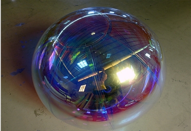 彩色透明镜面球舞台装饰发光球商场吊挂反射充气球