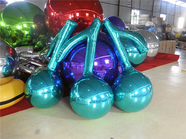圣诞节装饰布置镜面球舞台充气镜面球球音符道具模型