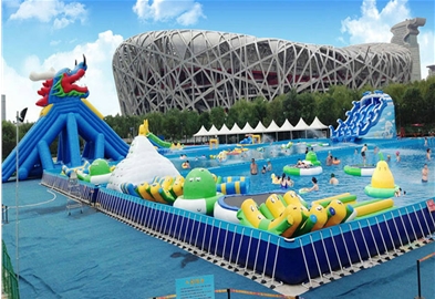 广州乐飞洋可定制水上充气玩具大型陆地水上乐园滑梯水池游乐园气模闯关充气气模