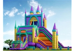 充气儿童乐园彩色城堡滑梯气模玩具