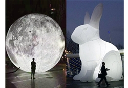中秋节带灯充气月兔