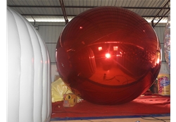 大型充气镜面球红色