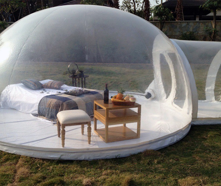 双层透明PVC气泡移动户充气外帐篷气泡屋